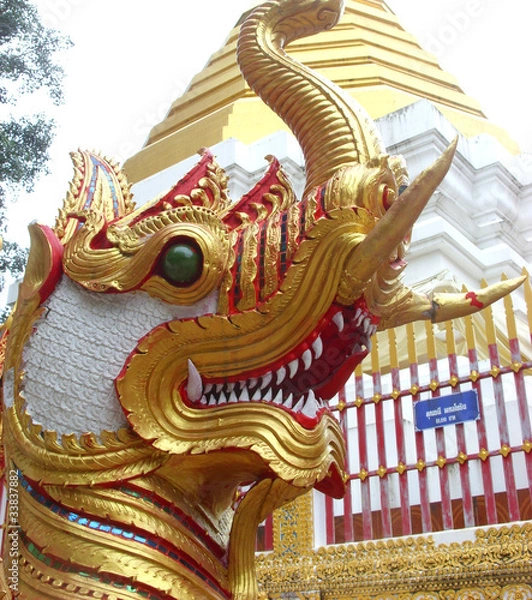 Obraz Buddhist temple guardian sculpture