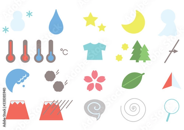 Fototapeta 天気アイコン　カラー