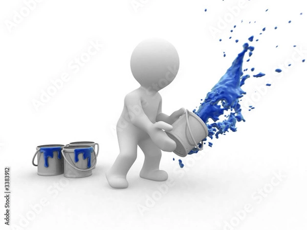 Obraz 3D Blue Painter