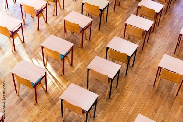 Fototapeta Ławki szkolne.