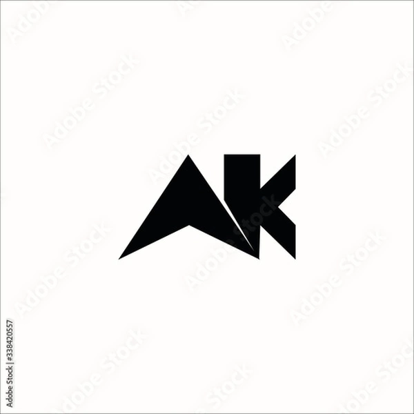 Obraz AK letter logo template design vector