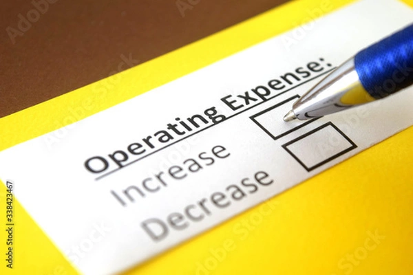 Fototapeta One person is answering question about operating expense.