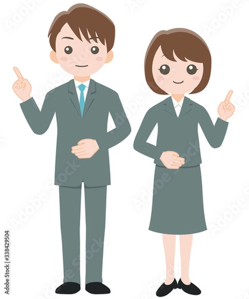 Fototapeta スーツ姿の男女が案内している