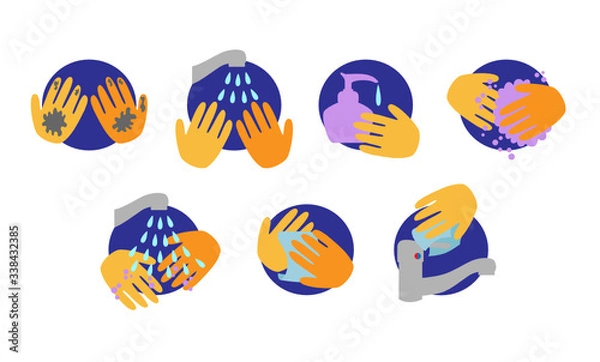 Obraz Proper handwashing steps 