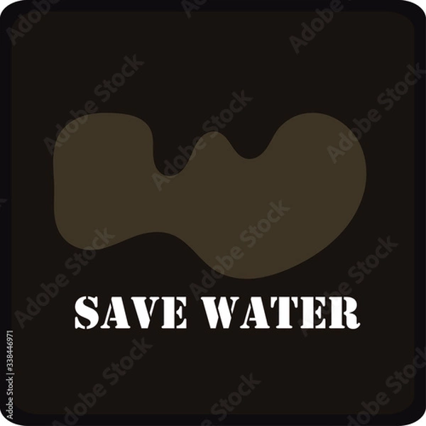 Fototapeta Logo przedstawiające koncepcję oszczędzania wody, ponieważ woda jest cenna. Ikona zasobów naturalnych.