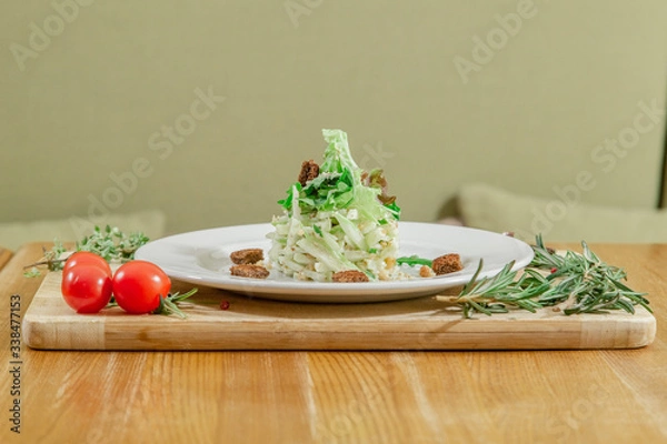 Obraz zucchini carpaccio with pesto and pine nuts