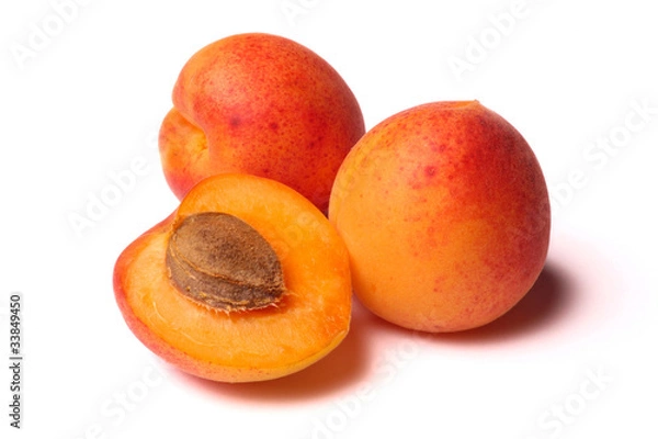 Obraz Apricots on white