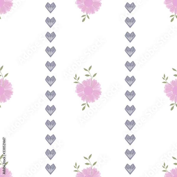 Fototapeta Seamless pattern with abstract flowers. Creative color floral surface design. Vector background.
