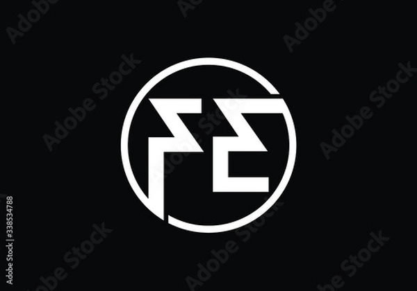 Obraz Initial Monogram Letter FE Logo Design Vector Template. FE Letter Logo Design