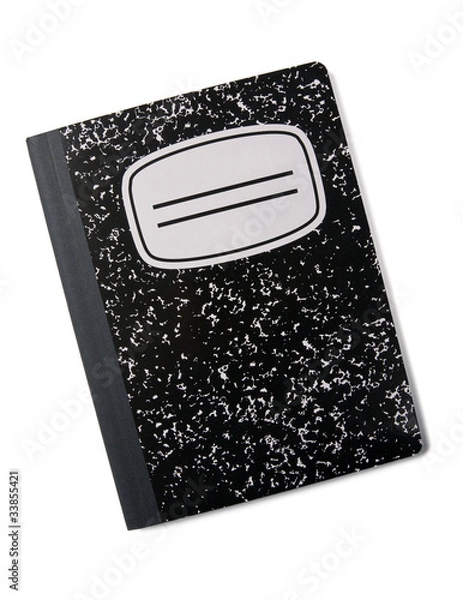 Fototapeta Compostion notebook isolated on white background