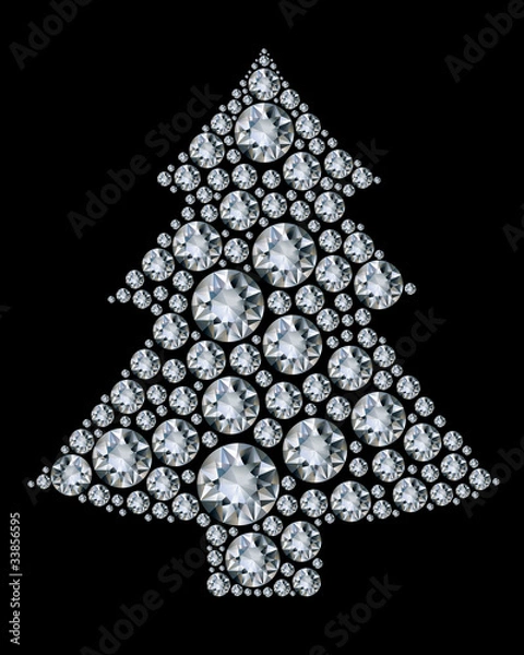 Obraz Christmas tree made from diamonds.
