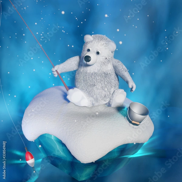 Obraz 3d rendered illustration. White bear