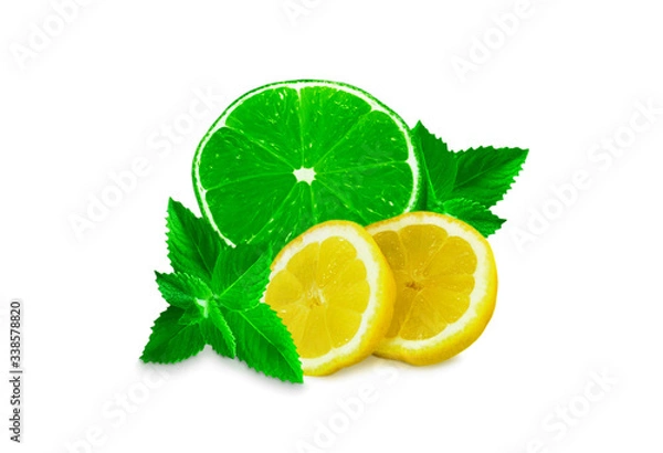 Fototapeta Lemon, mint and lime