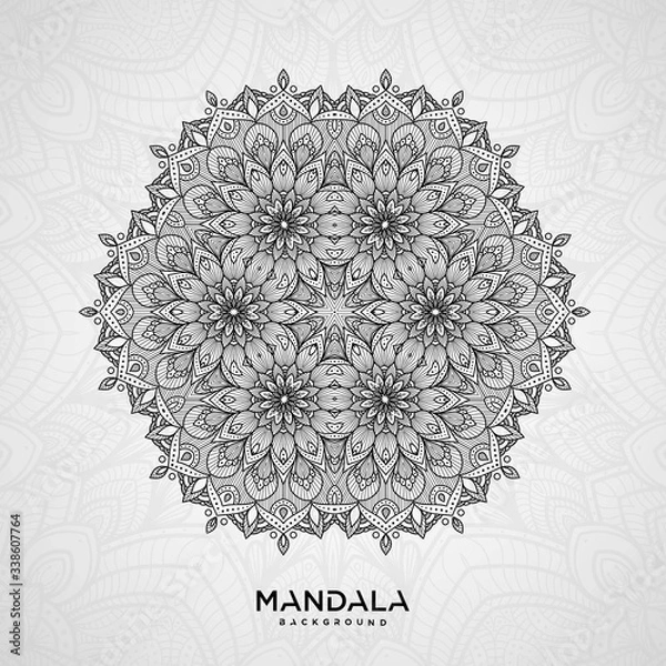 Obraz Circular pattern in form of mandala for background, Henna, Mehndi, decoration. Decorative ornament in ethnic oriental style