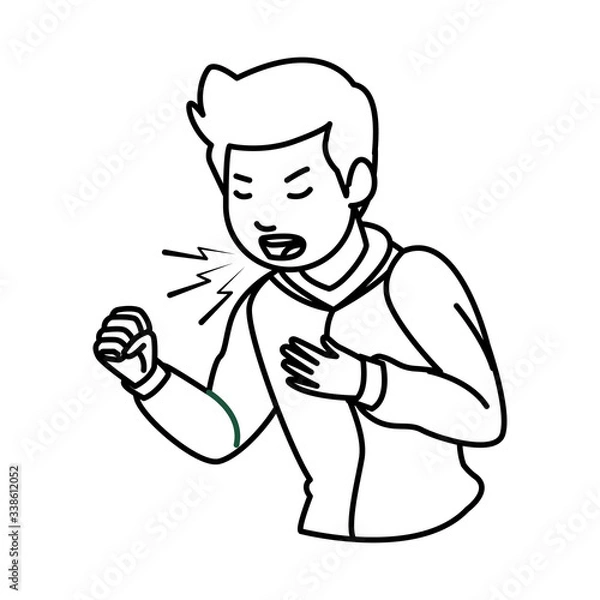 Obraz man sick with cough covid19 symptom