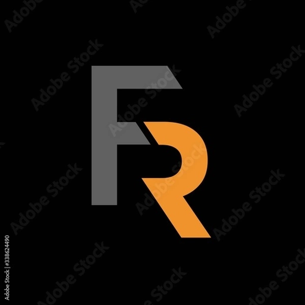 Obraz Letter F and R logo design vector. Initials FR logo