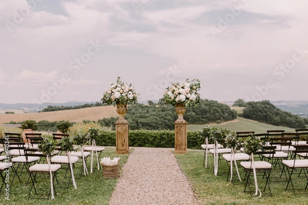 Fototapeta chic wedding venue in Tuscany Italy