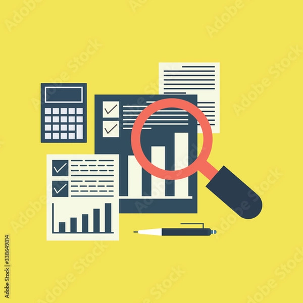 Fototapeta Auditing and business analysis concept,auditing tax process