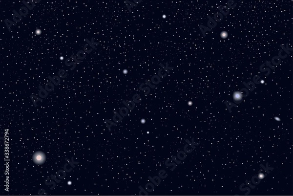 Obraz Space background with realistic stars. Vector illustration.
