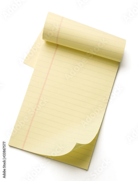 Fototapeta Opened note pad with curled corner