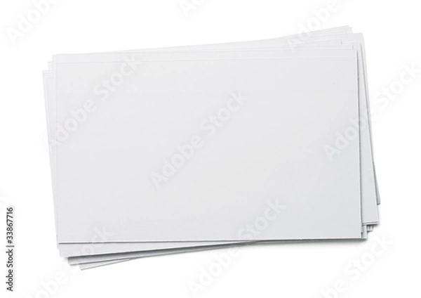 Fototapeta Blank white index card isolated on white