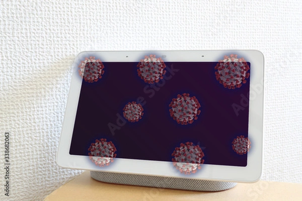 Obraz Corona virus attached with smartphone