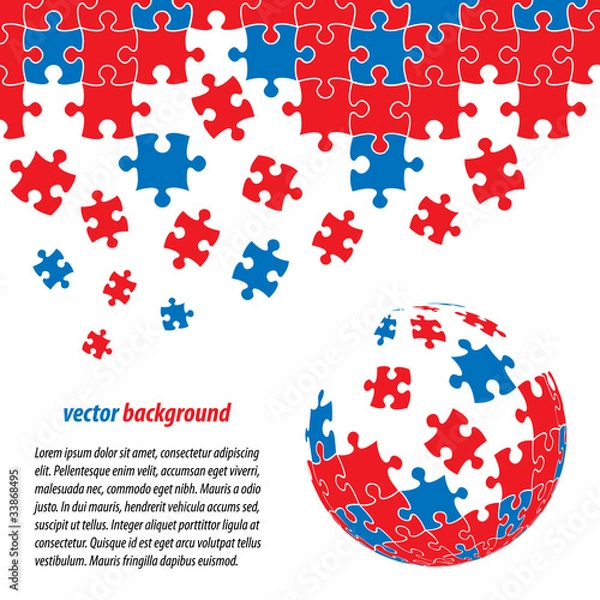 Fototapeta Puzzle pieces vector design