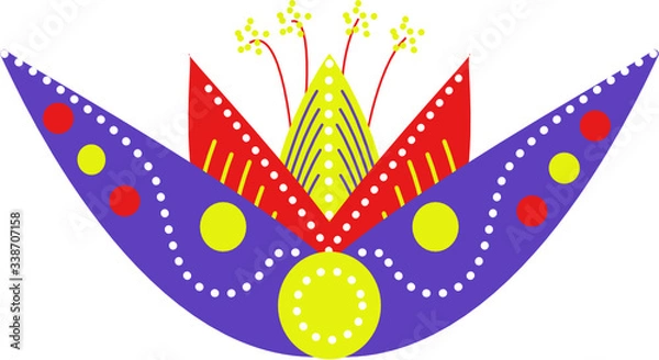 Obraz Folk Lily flower vector