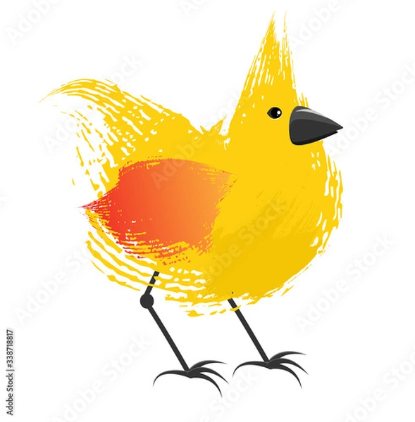 Obraz Bird drawing brushstrokes vector illustration