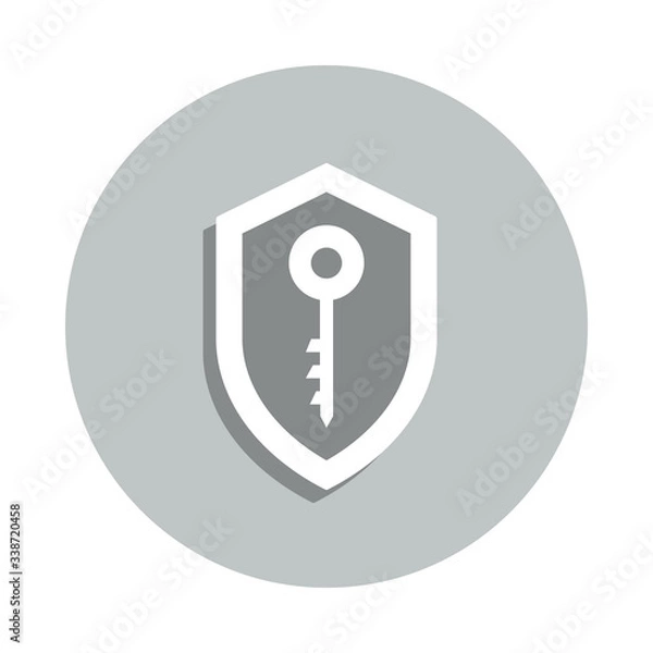 Fototapeta Shield badge icon. Simpleglyph, flat vector of Internet security icons for ui and ux, website or mobile application