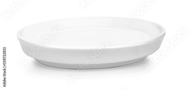 Obraz Empty white plate isolated on a white background