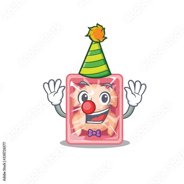 Fototapeta cartoon character design concept of cute clown frozen chicken