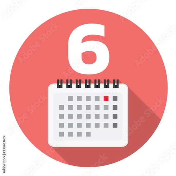 Obraz Calendar Page Sixth Day Flat Icon