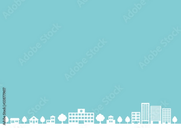 Obraz 街並みのシルエットフレーム