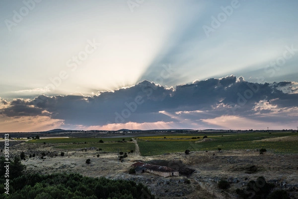 Fototapeta Puesta de sol en un campo de España