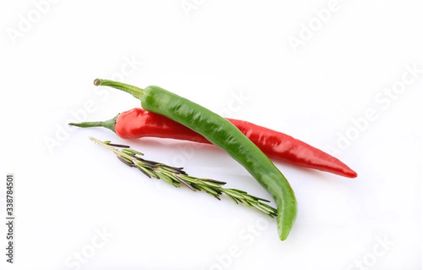 Fototapeta chili pepper shot on a white background, isolate