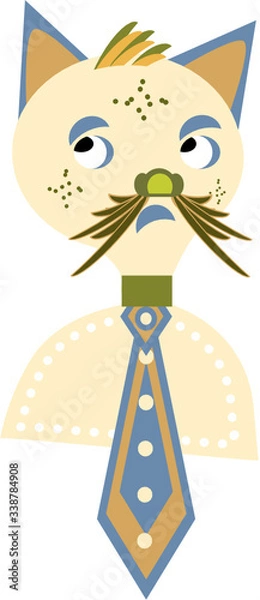 Obraz Elegant cat funny cartoon vector