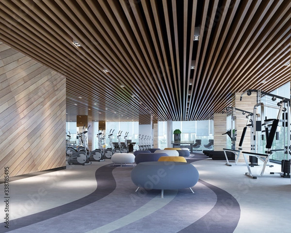 Fototapeta 3d rendering modern  gym