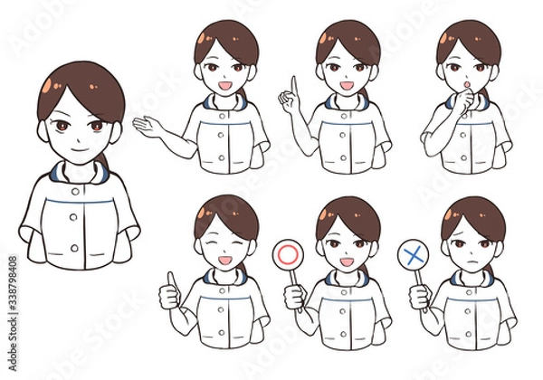 Fototapeta 女性看護師の表情バリエーション