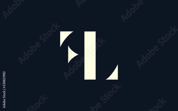 Fototapeta FL or LF and F or L Uppercase Letter Initial Logo Design, Vector Template