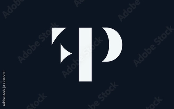 Fototapeta FP or PF and F or P Uppercase Letter Initial Logo Design, Vector Template