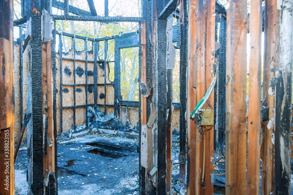 Obraz Burned house interior residence after a house fire