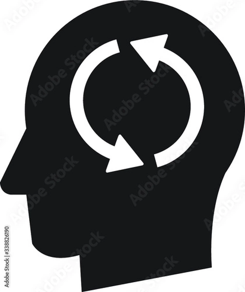 Fototapeta Man head mind thinking vector icon