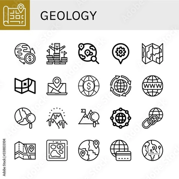Fototapeta geology icon set