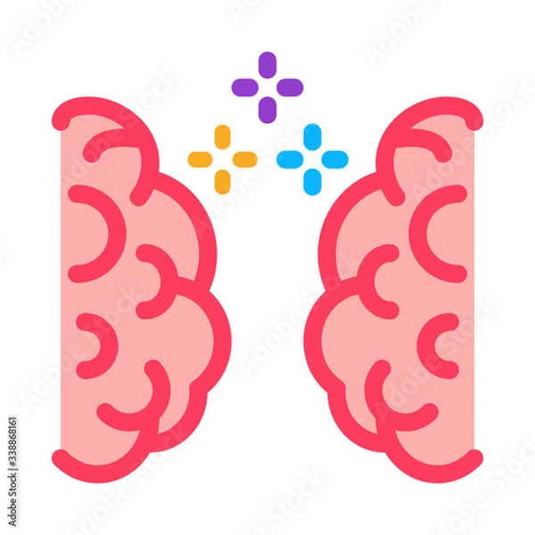 Fototapeta brain synchronization icon vector. brain synchronization sign. color symbol illustration