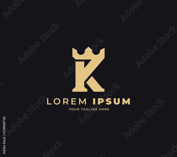 Obraz initial K king logo design vector