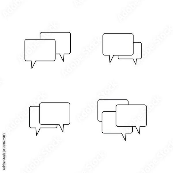 Fototapeta Speech bubble, speech balloon, chat bubble line art vector icon for apps and websites
