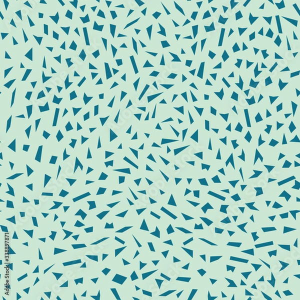 Fototapeta Teal irregular shapes on a minty green background. Pattern for fabric, backgrounds, wrapping, textile, wallpaper, apparel. Vector illustration
