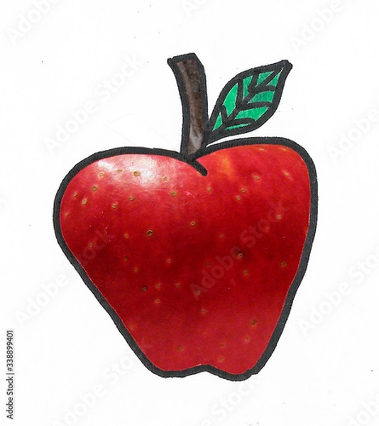 Obraz red apple on a white background