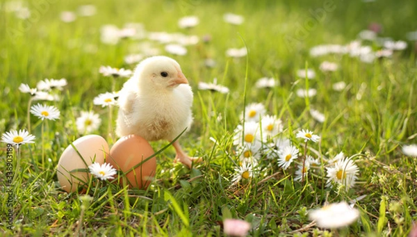 Obraz easter chick in grass